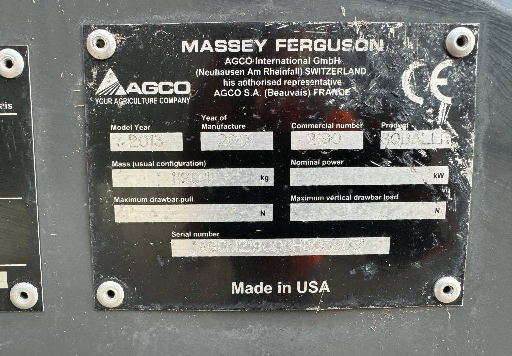 Square baler Massey Ferguson 2190: picture 17