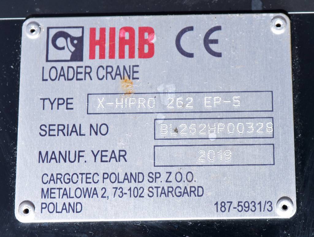 Truck mounted crane for Truck Hiab X-HIPRO 262 EP-5 CD: picture 7