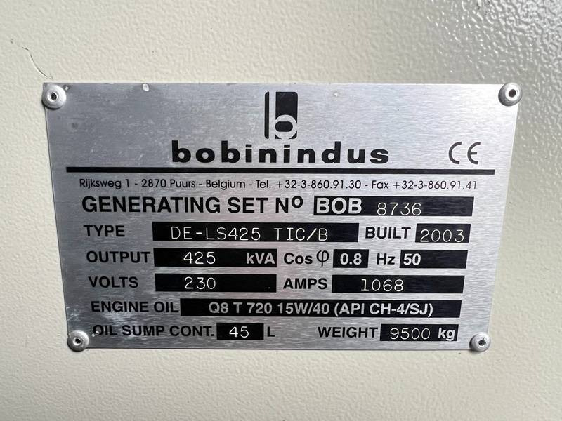 Generator set Bobinindus DE-LS425 TC/B Excellent Condition / Low Hours / CE: picture 7