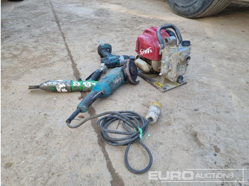  Makita Battery Drill, 110Volt Grinder, Pneumatic Scabbler, 1" Water Pump - Construction equipment