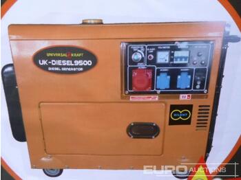  Unused UniversalKraft UK9500 Diesel Generator - generator set