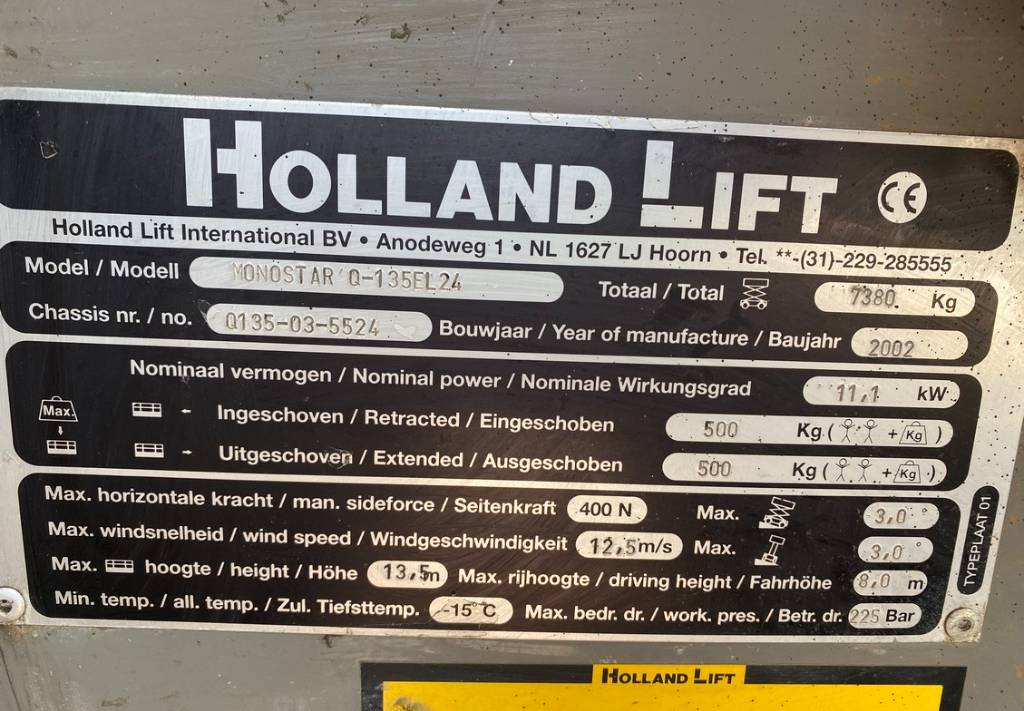 Scissor lift Holland Lift Q-135EL24 Monostar Electric Scissor WorkLift 15.5M: picture 10