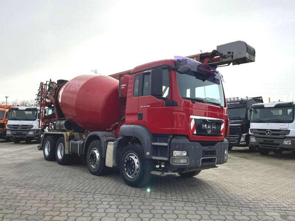 Concrete pump truck MAN TG-S 35.400 8x4 BB Betonmischer Stetter 9m³, deu: picture 2