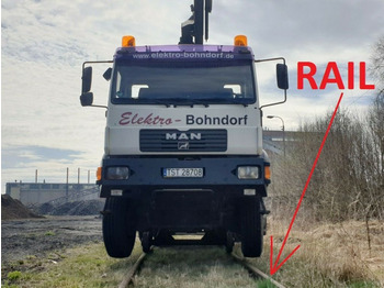 MAN 18.280 4x4 HIAB 166 Road RAIL Two way Schiene  - Truck mounted aerial platform