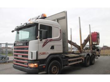 Forestry trailer, Crane truck Scania R124 GB 6X4 NB 470: picture 1