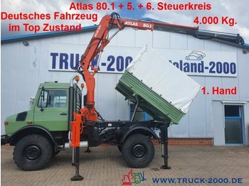 Municipal/ Special vehicle, Crane truck Unimog U1450 4x4 Atlas 80.1 Kran 5.&6. Steuerkreis 1.Hd: picture 1