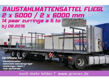 Dropside/ Flatbed semi-trailer Fliegl SDS 390 / BAUSTAHLMATTENTRANSPORT LIFT BPW !!!!!: picture 1