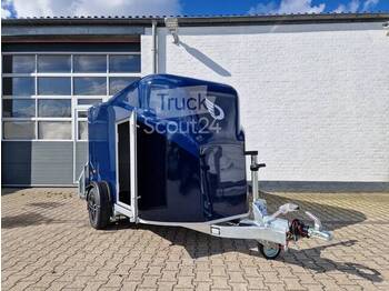  Cheval Liberté - schöner blauer Anhänger aerodynamisch Leichtmetallräder Heckrampe Tür - Closed box trailer