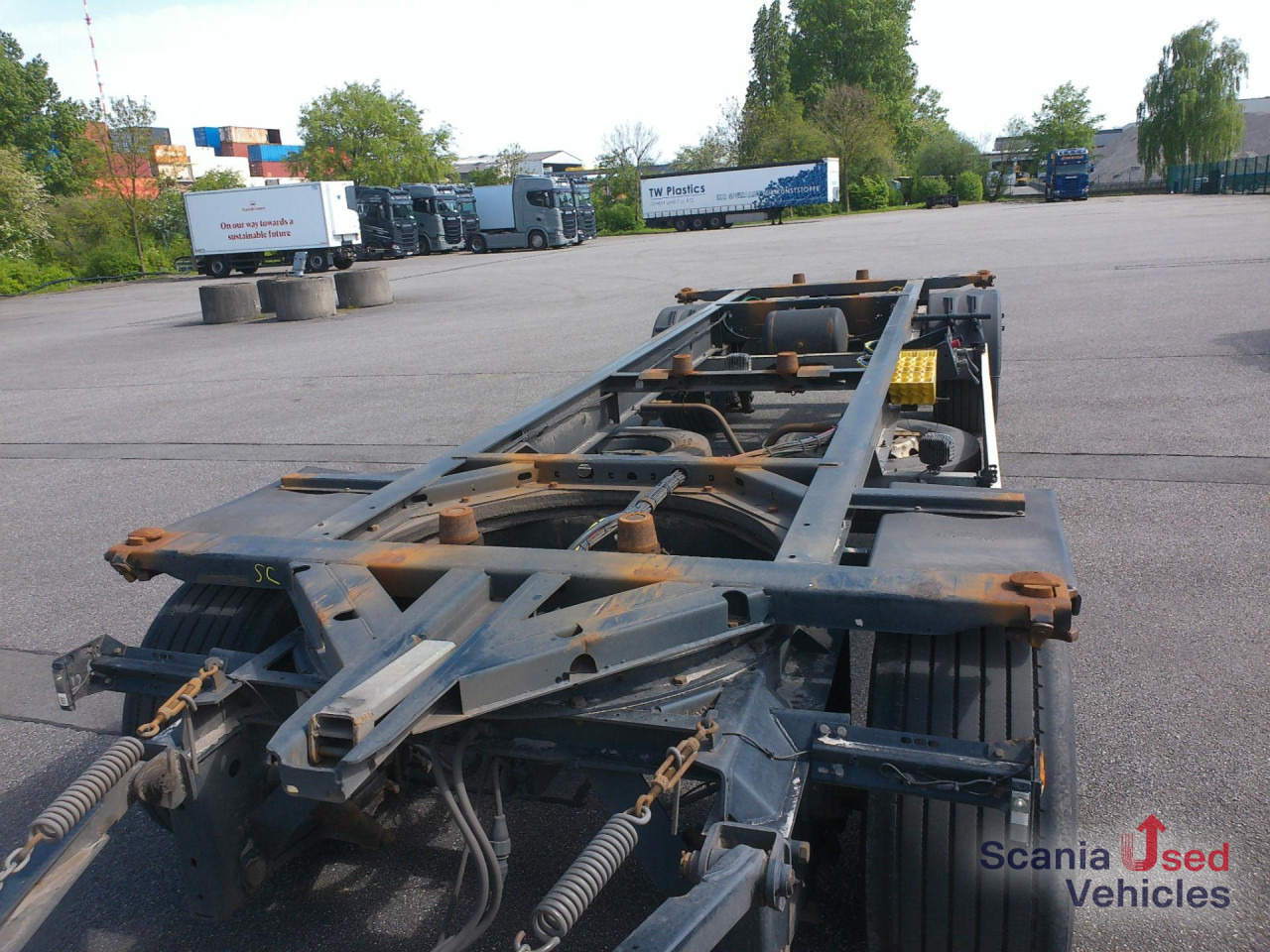 Container transporter/ Swap body trailer KRONE 2-Achs-Lafette verstellbare Deichsel TOP!!!: picture 10