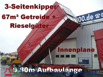 KEMPF 3-Seiten Getreidekipper 67m³   9.80m Aufbaulänge - Tanker trailer
