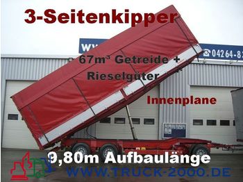 KEMPF 3-Seiten Getreidekipper 67m³   9.80m Aufbaulänge - Tanker trailer