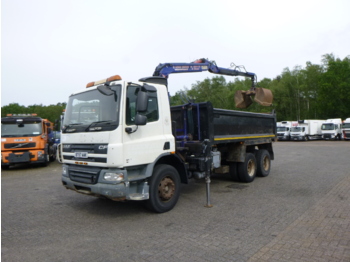 Tipper, Crane truck D.A.F. CF 75.310 6x4 RHD tipper + HMF 1144 K-1 + grapple: picture 5