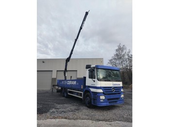 Dropside/ flatbed truck Mercedes-Benz Actros 2636 -6x2-euro 5- crane hiab 099 DUO -flatbed - 3 pedals
