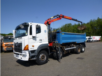 Tipper, Crane truck Hino FY1EUKA RHD + Palfinger E120L + grapple: picture 5