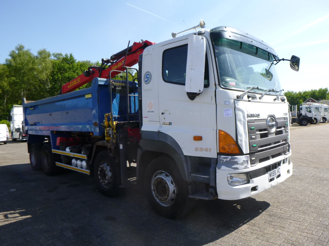 Tipper, Crane truck Hino FY1EUKA RHD + Palfinger E120L + grapple: picture 8