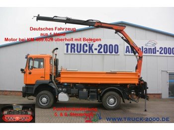 Tipper, Crane truck MAN 19.314 4x4 Palfinger Kran abnehmbar+Winterdienst: picture 1