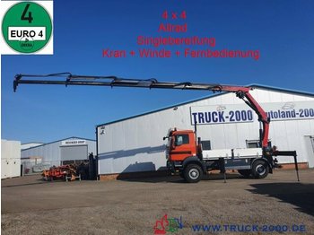 Dropside/ Flatbed truck, Crane truck MAN TGM 13.290 4x4 Kran+ Winde+ FB+ Singlebereifung: picture 1