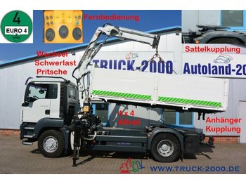 Dropside/ Flatbed truck, Crane truck MAN TGS 18.320 4x4H SZM + Pritsche Atlas Kran 1.Hand: picture 1