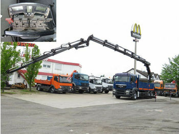 Dropside/ Flatbed truck, Crane truck MAN TG-S 26.400 6x4 Pritsche Heckkran Hiab 377+Jib: picture 1