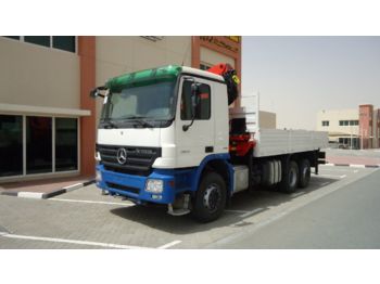 Dropside/ Flatbed truck, Crane truck MERCEDES-BENZ Actros 2641 6×2 PALFINGER 32080 Crane 2009: picture 1