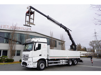Crane truck Mercedes-Benz Arocs 6×2 2545 Crane HIAB 177 K PRO/HIPRO / steering and lifting axle: picture 1