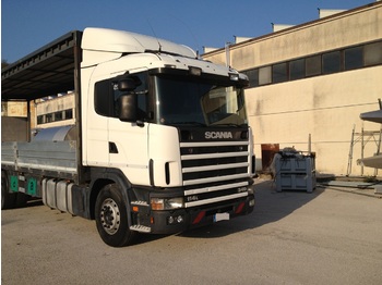 Curtain side truck Scania 340 114L - 3 assi con pedana idraulica (peso 3000 kg) + telecomando: picture 1
