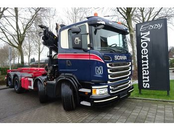 Hook lift truck, Crane truck Scania G490 8x2 Crane + Container: picture 1