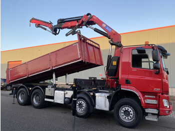 Tipper DAF CF440 8x4 Kipper , HMF3220K5 + Fly-jib Zware Kraan verklaring