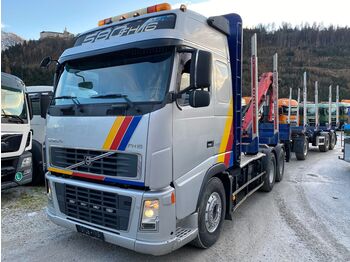 Timber truck, Crane truck Volvo FH 16 -580  6x4 mit Kran und Anhänger: picture 1