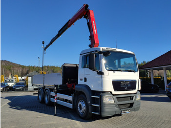 Dropside/ Flatbed truck, Crane truck MAN TGS 26.360 6x4: picture 3