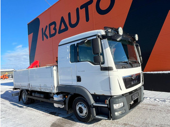 Dropside/ Flatbed truck, Crane truck MAN TGL 8.220 4x2 HMF 340 K2 / PLATFORM L=4147 mm: picture 4