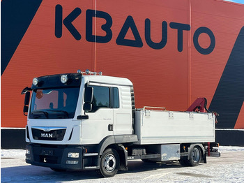 Dropside/ Flatbed truck, Crane truck MAN TGL 8.220 4x2 HMF 340 K2 / PLATFORM L=4147 mm: picture 2
