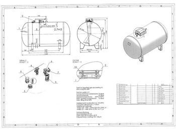 New Fuel tank De Visser Propaan/Butaan LPG tank 2700 L (1,35 ton) Gastank, Gas, Gaz, LPG, GPL, Propane, Butane Ø 1250 including tank fittings: picture 3