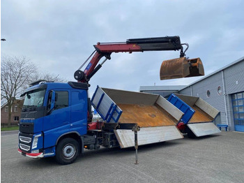 Crane truck Volvo FH4-500 / HMF 3220K-RC / REMOTE / ROTATOR / 3SIDE TIPPER / DYNAMIC STEERING / ONLY:302623 KM / AUTOMATIC / EURO-6 / 2017: picture 2