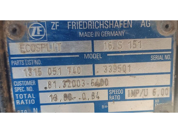 Gearbox for Truck ZF Ecosplit 16S151 1315051740 truck: picture 4 Gearbox for Truck ZF Ecosplit 16S151 1315051740 truck: picture 4