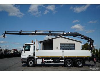 Dropside/ Flatbed truck, Crane truck MERCEDES ACTROS 2636 / 6x4 / SKRZYNIOWY 7 M + HDS HIAB 211- WYSÓW 12,6 M / MOCNA PODŁOGA / STEROWANIE RADIOWE / ROTATOR / SPROWADZONY: picture 3