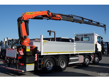 Dropside/ Flatbed truck, Crane truck RENAULT C 430 / 8x4 / SKRZYNIOWY 7 M + HDS PALFINGER 33002 -wysów: 14,5 M / UDŹWIG 9800 KG / STEROWANIE RADIOWE / ROTATOR / EURO 6: picture 3