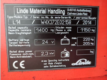 Stacker Linde L14i-372: picture 5 Stacker Linde L14i-372: picture 5