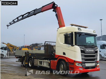 Dropside/ Flatbed truck, Crane truck Scania R500 6X2 Palfinger PK34002 SH 8x Extensions Lift+ Steering Axle Euro 6: picture 3