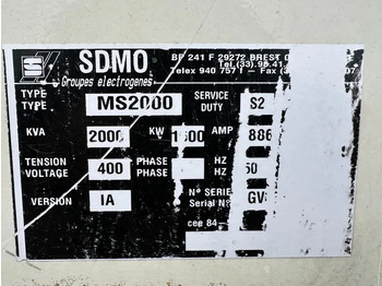 Generator set SDMO MS2000 MTU Leroy Somer 2000 kVA generatorset: picture 5 Generator set SDMO MS2000 MTU Leroy Somer 2000 kVA generatorset: picture 5