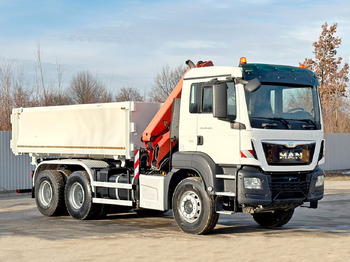 Tipper, Crane truck MAN TGS 26.400 * PALFINGER PK 16001 K + FUNK * 6x4: picture 3