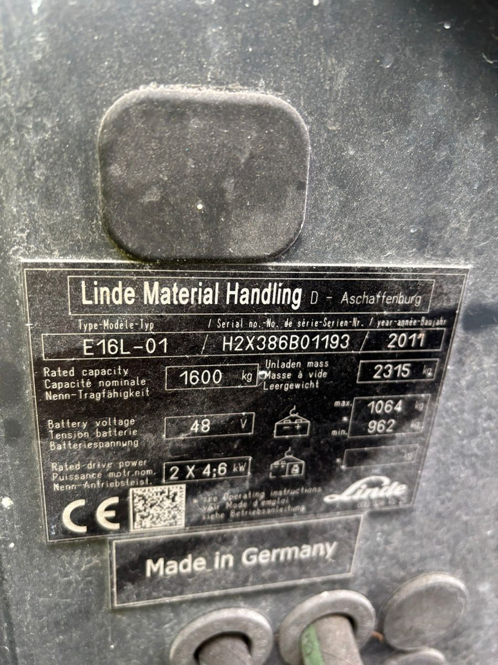 Electric forklift Linde E16L 3-Rad: picture 6 Electric forklift Linde E16L 3-Rad: picture 6