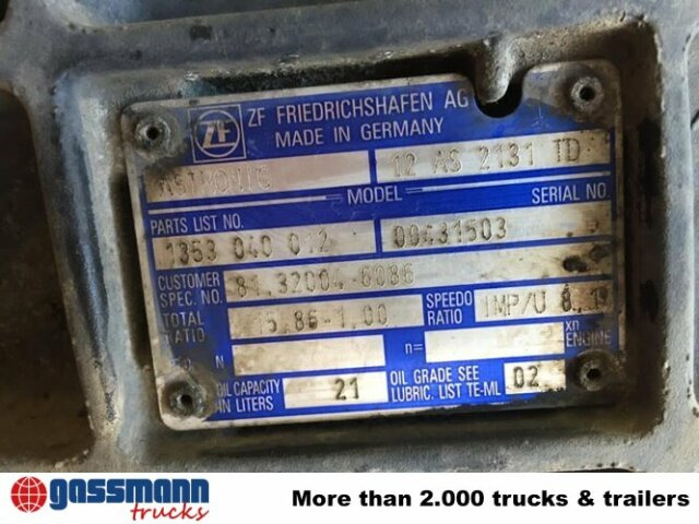 Getriebe 12 AS 2131 TD + Intarder - Gearbox for Truck: picture 2 Getriebe 12 AS 2131 TD + Intarder - Gearbox for Truck: picture 2