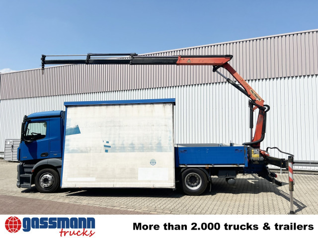 Dropside/ Flatbed truck, Crane truck Mercedes-Benz Antos 1836 L 4x2, Glastransporter, Heckkran: picture 12