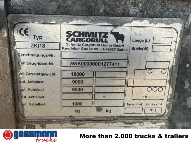 Schmitz Cargobull ZKI 18-4.9, Stahlbordwände ca. 10m³, Rahmen - Tipper trailer: picture 3 Schmitz Cargobull ZKI 18-4.9, Stahlbordwände ca. 10m³, Rahmen - Tipper trailer: picture 3