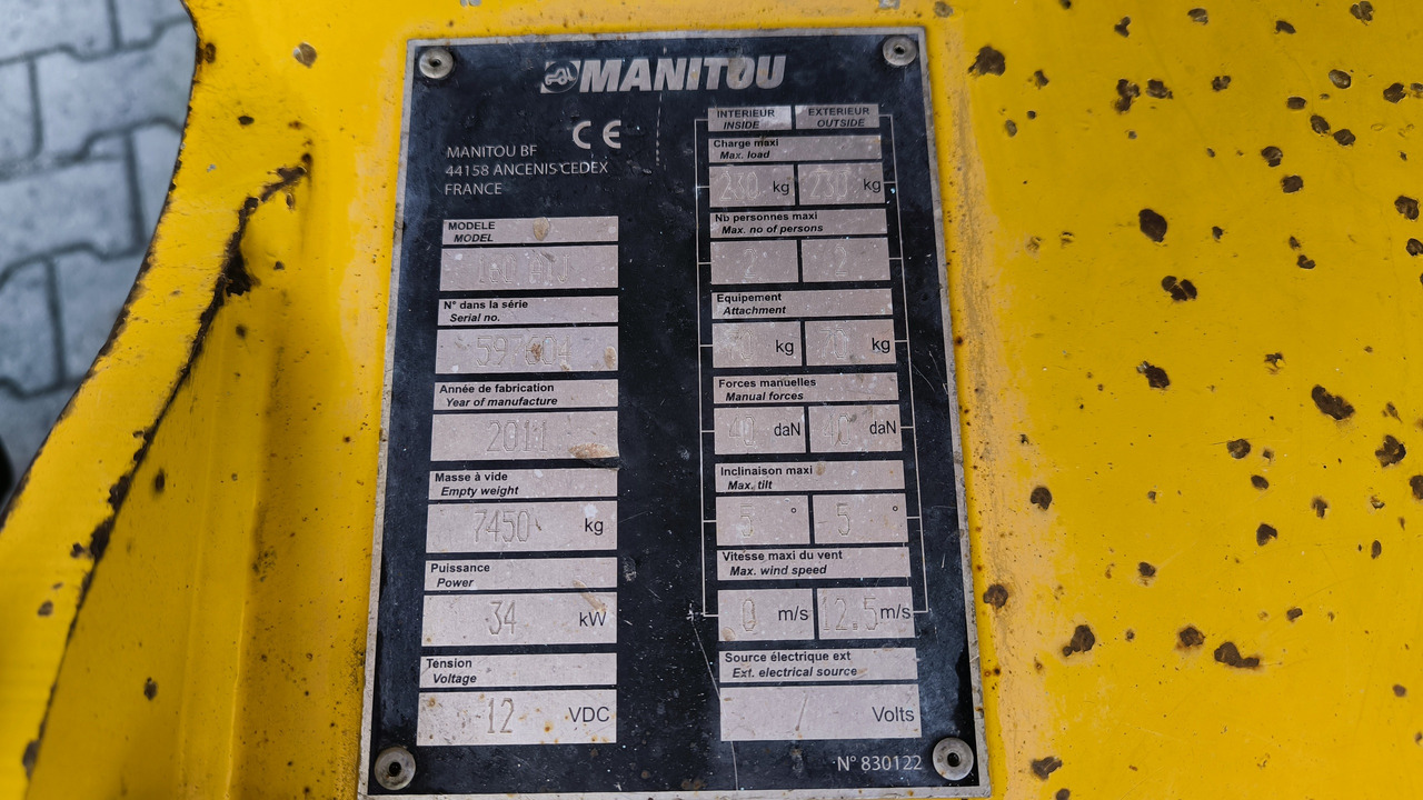 Articulated boom MANITOU 160 ATJ: picture 9