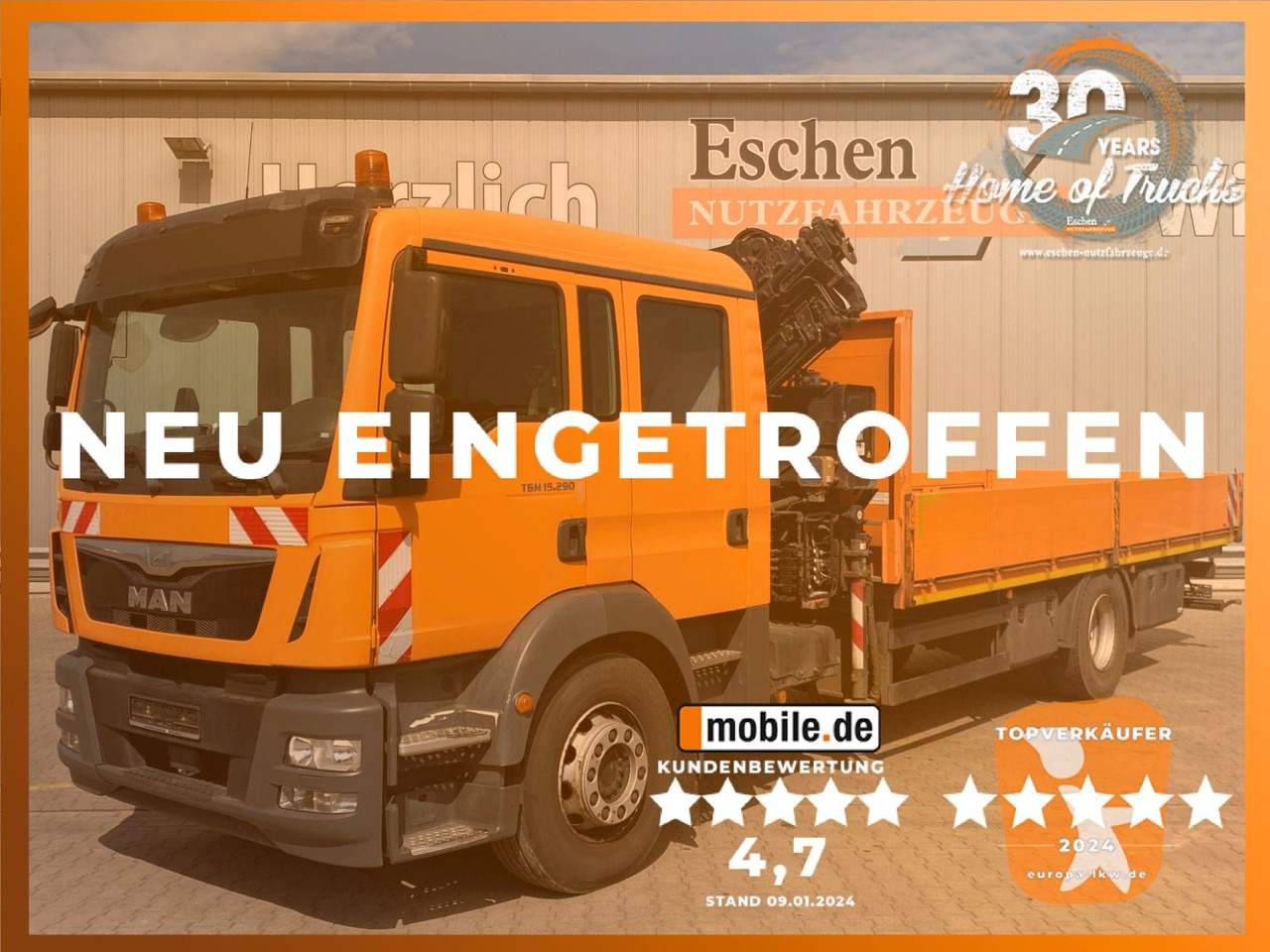 MAN TGM 15.290 DOKA|Atlas AK 75,2*Funk*4x Sitze*Navi - Dropside/ Flatbed truck, Crane truck: picture 1 MAN TGM 15.290 DOKA|Atlas AK 75,2*Funk*4x Sitze*Navi - Dropside/ Flatbed truck, Crane truck: picture 1