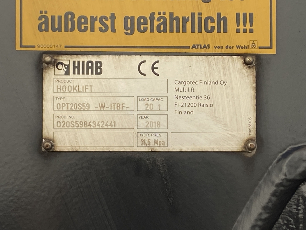 Hook lift truck Mercedes-Benz 2543 L 6x2 / HIAB Multiflift Aufbau: picture 13