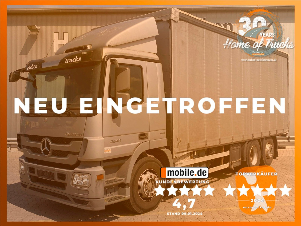 Mercedes-Benz Actros 2541| beidseitig Gardine*Edscha*AHK*Klima - Curtain side truck: picture 1 Mercedes-Benz Actros 2541| beidseitig Gardine*Edscha*AHK*Klima - Curtain side truck: picture 1