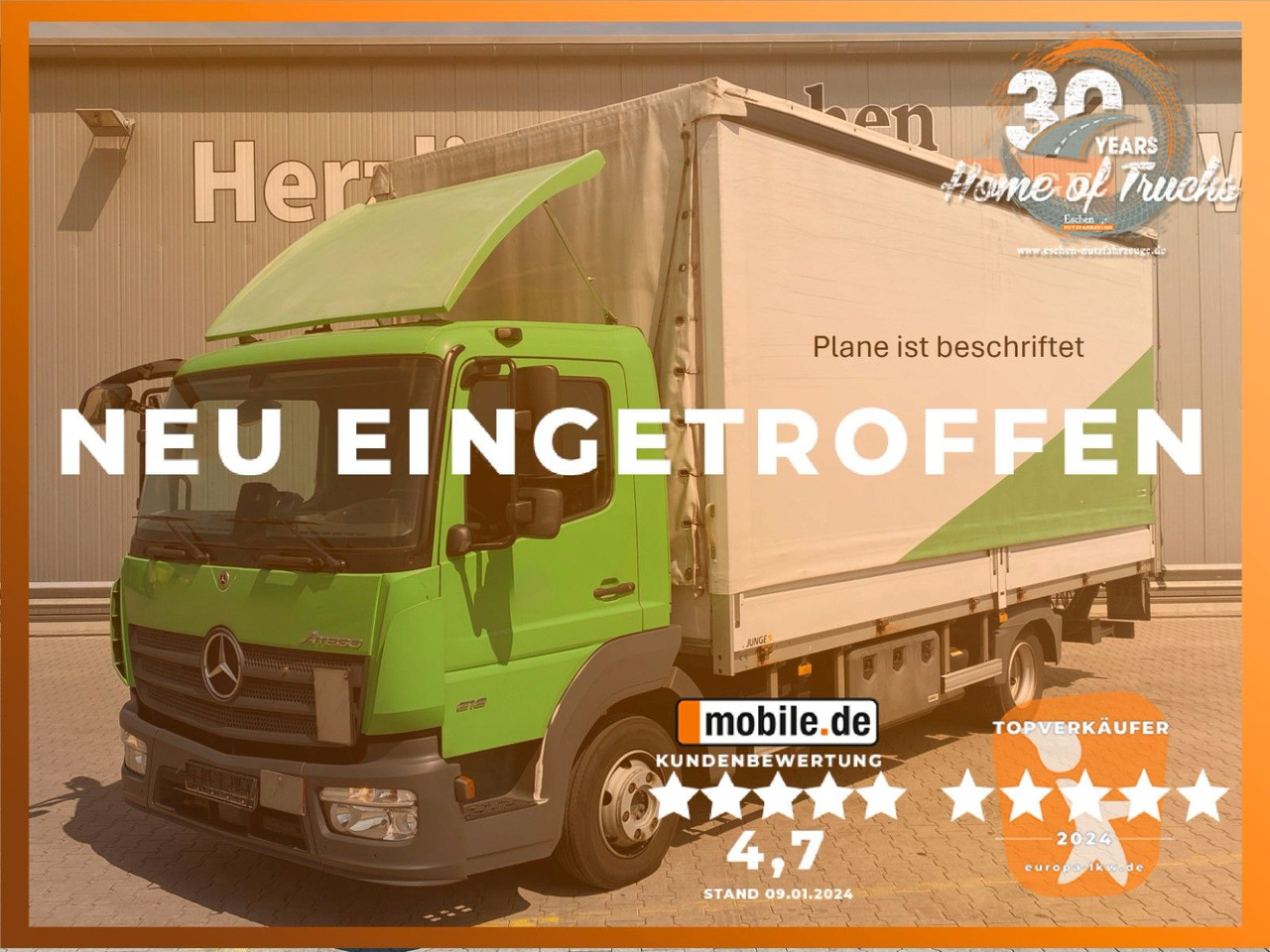 Mercedes-Benz Atego 818 | MBB LBW 1,00to.*Edscha*2x Gardine*AC - Curtain side truck: picture 1 Mercedes-Benz Atego 818 | MBB LBW 1,00to.*Edscha*2x Gardine*AC - Curtain side truck: picture 1